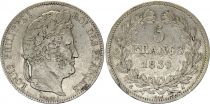 France 5 Francs Louis-Philippe Ist - 1839 A Paris - Silver