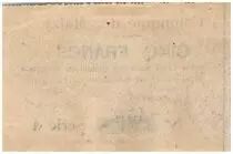 France 5 Francs Malzy City - 1915