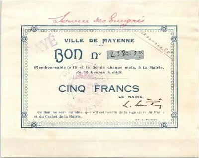 France 5 Francs Mayenne City
