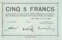 France 5 Francs Mulhouse Chambre de Commerce, série C - 1940