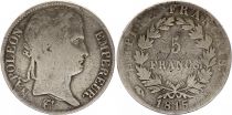 France 5 Francs Napoleon, 1815 I Limoges - 100 days - Silver