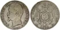 France 5 Francs Napol&eacute;on III - T&ecirc;te nue - 1856 A Paris - Silver