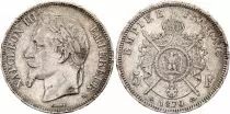 France 5 Francs Napoleon III Laureate Head 1870 BB Strasbourg