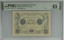 France 5 Francs Noir - 17-01-1874 Série R.3353 - PMG 45