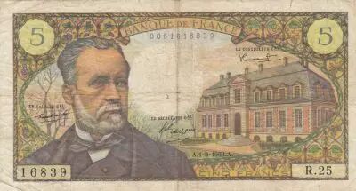 France 5 Francs Pasteur - 01-09-1966 - Serial R.25