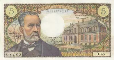 France 5 Francs Pasteur - 04-11-1966 - S�rie O.45