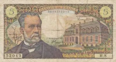 France 5 Francs Pasteur - 05-05-1966 - Serial H.8