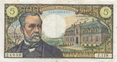 France 5 Francs Pasteur - 08-01-1970 - S�rie Z.119