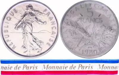 France 5 Francs Pi�fort 1980 - Silver