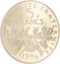 France 5 Francs Proof Sower 1996