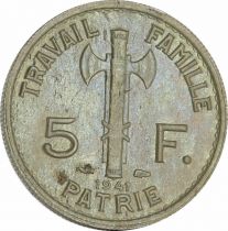 France 5 Francs ? Type Pétain ? France 1941 (SUP)