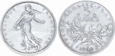 France 5 Francs Semeuse - 1960