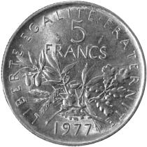 France 5 Francs Semeuse - 1977