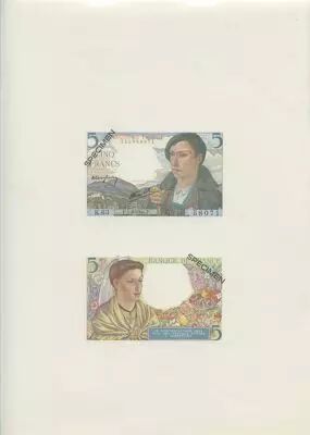 France 5 Francs Shepherd - Specimen sheet - 1967