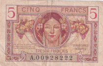 France 5 Francs Trésor Français - 1947 - Série A - TTB