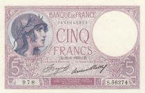France 5 Francs Woman wearing helmet - 1933