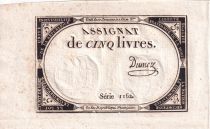 France 5 Livres  - 10 Brumaire Year II (31-10-1793) - Sign Dumez - Serial 1162 - P. A.76