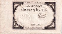 France 5 Livres  - 10 Brumaire Year II (31-10-1793) - Sign Duval - Serial 1162 - P. A.76
