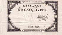 France 5 Livres  - 10 Brumaire Year II (31-10-1793) - Sign Mauge - Série 1845 - P. A.76