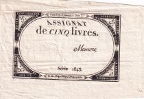 France 5 Livres  - 10 Brumaire Year II (31-10-1793) - Sign Momoro - Serial 1845 - P. A.76