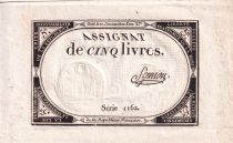 France 5 Livres  - 10 Brumaire Year II (31-10-1793) - Sign Symon - Serial 1162 - P. A.76