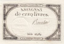 France 5 Livres - 10 Brumaire An II (31.10.1793) - Sign. Beurlier - Série 27989