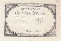 France 5 Livres - 10 Brumaire An II (31.10.1793) - Sign. Bol - Série 27989
