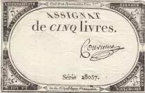 France 5 Livres - 10 Brumaire An II (31.10.1793) - Sign. Convieme - S&eacute;rie 28057