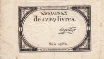 France 5 Livres - 10 Brumaire An II (31.10.1793) - Sign. Deperthe - Série 23261