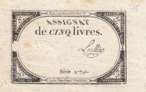 France 5 Livres - 10 Brumaire An II (31.10.1793) - Sign. Leullier - Série 27790