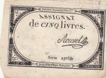 France 5 Livres - 10 Brumaire An II (31.10.1793) - Sign. Roussel - Série 23053