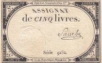 France 5 Livres - 10 Brumaire An II (31.10.1793) - Sign. Sanche - Série 9252