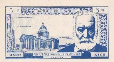 France 5 NF - Victor Hugo - School Note - 1963