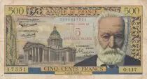 France 5 NF overprint 500 Francs Victor Hugo - 12-02-1959 - Serial O.117