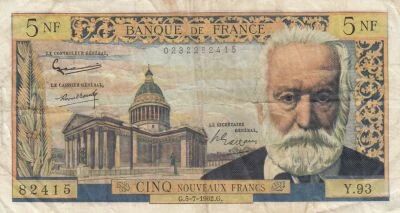 France 5 NF Victor Hugo - 05-07-1962 - Series Y.93