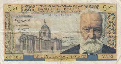 France 5 NF Victor Hugo - 07-02-1963 Serial V.102 - VF - P.141