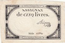 France 5 Pounds - 10 Brumaire Year II (31.10.1793) - Sign. Ariquey - Serial 17564
