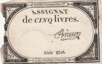 France 5 Pounds - 10 Brumaire Year II (31.10.1793) - Sign. Bruron - Serial 8516