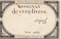 France 5 Pounds - 10 Brumaire Year II (31.10.1793) - Sign. Coipel - Serial 13263