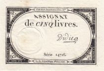 France 5 Pounds - 10 Brumaire Year II (31.10.1793) - Sign. Didier - Serial 14726