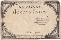 France 5 Pounds - 10 Brumaire Year II (31.10.1793) - Sign. Mauge - Serial 13401