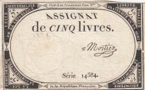 France 5 Pounds - 10 Brumaire Year II (31.10.1793) - Sign. Mortier - Serial 14584