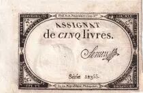 France 5 Pounds - 10 Brumaire Year II (31.10.1793) - Sign. Semen - Serial 22355