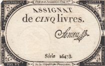 France 5 Pounds - 10 Brumaire Year II (31.10.1793) - Sign. Semen - Serial 26473