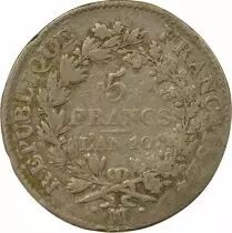 France 5 Silver Francs, Union & Force - Year 10 MA Marseille