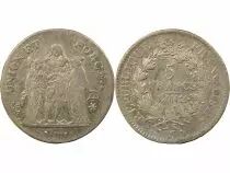 France 5 Silver Francs, Union & Force - Year 11 MA Marseille