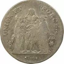 France 5 Silver Francs, Union & Force - Year 11 MA Marseille