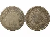 France 5 Silver Francs, Union & Force - Year 11 Q Perpignan
