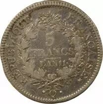 France 5 Silver Francs, Union & Force - Year 11 Q Perpignan