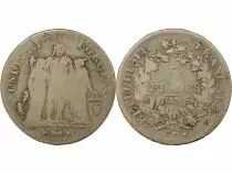France 5 Silver Francs, Union & Force - Year 5 Q Perpignan